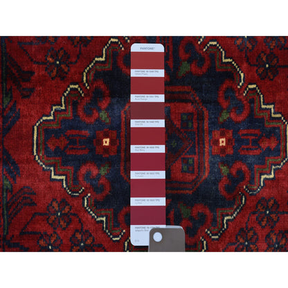 Tribal & Geometric Wool Hand Knotted Rug Red Red 2.9X4.3 -O071780