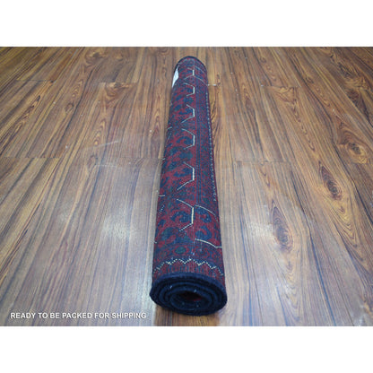 Tribal & Geometric Wool Hand Knotted Rug Red Red 2.9X4.3 -O071780