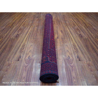 Tribal & Geometric Wool Hand Knotted Rug Red Red 4.10X6.3 -O071792