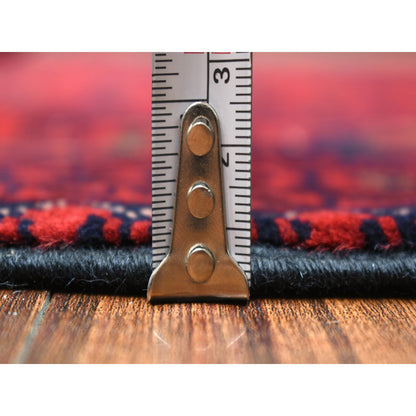 Tribal & Geometric Wool Hand Knotted Rug Red Red 4.10X6.3 -O071792