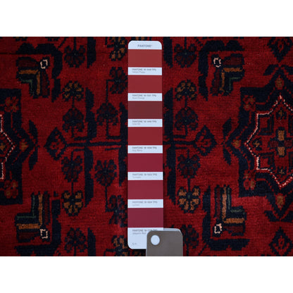 Tribal & Geometric Wool Hand Knotted Rug Red Red 4.4X6.3 -O071798