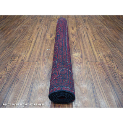 Tribal & Geometric Wool Hand Knotted Rug Red Red 4.4X6.3 -O071798