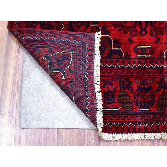 Tribal & Geometric Wool Hand Knotted Rug Red Red 3.5X5.0 -O071800