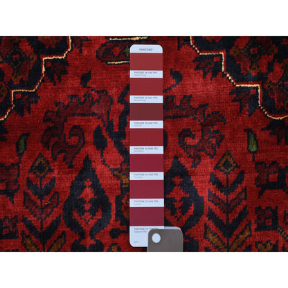 Tribal & Geometric Wool Hand Knotted Rug Red Red 3.5X5.0 -O071800