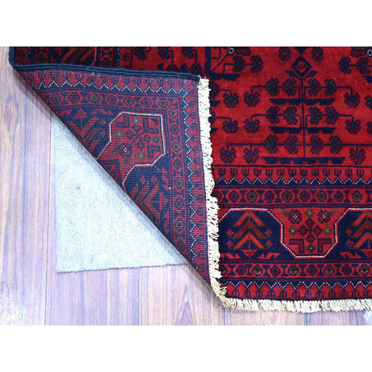 Tribal & Geometric Wool Hand Knotted Rug Red Red 3.4X4.8 -O071802