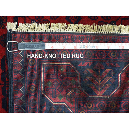 Tribal & Geometric Wool Hand Knotted Rug Red Red 3.4X4.8 -O071802