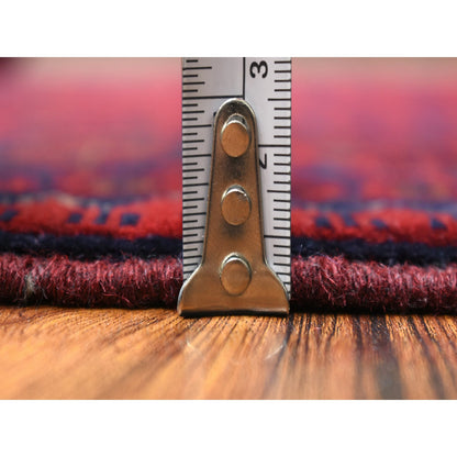 Tribal & Geometric Wool Hand Knotted Rug Red Red 3.4X4.10 -O071803