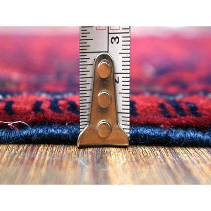 Tribal & Geometric Wool Hand Knotted Rug Red Red 3.4X4.10 -O071804