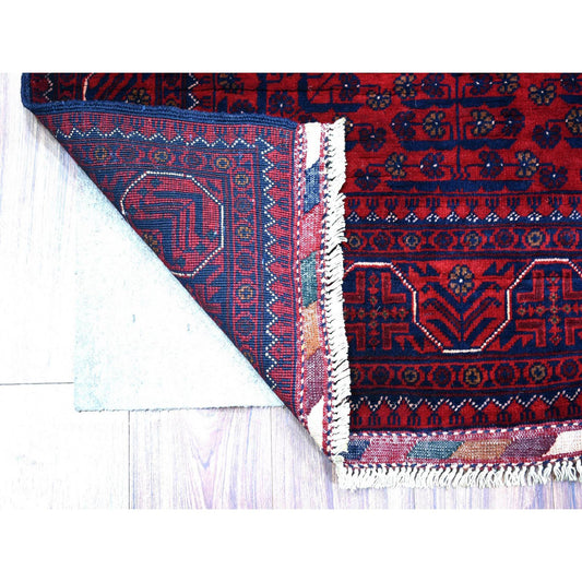 Tribal & Geometric Wool Hand Knotted Rug Red Red 3.3X4.9 -O071805