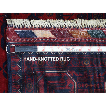 Tribal & Geometric Wool Hand Knotted Rug Red Red 3.3X4.9 -O071805