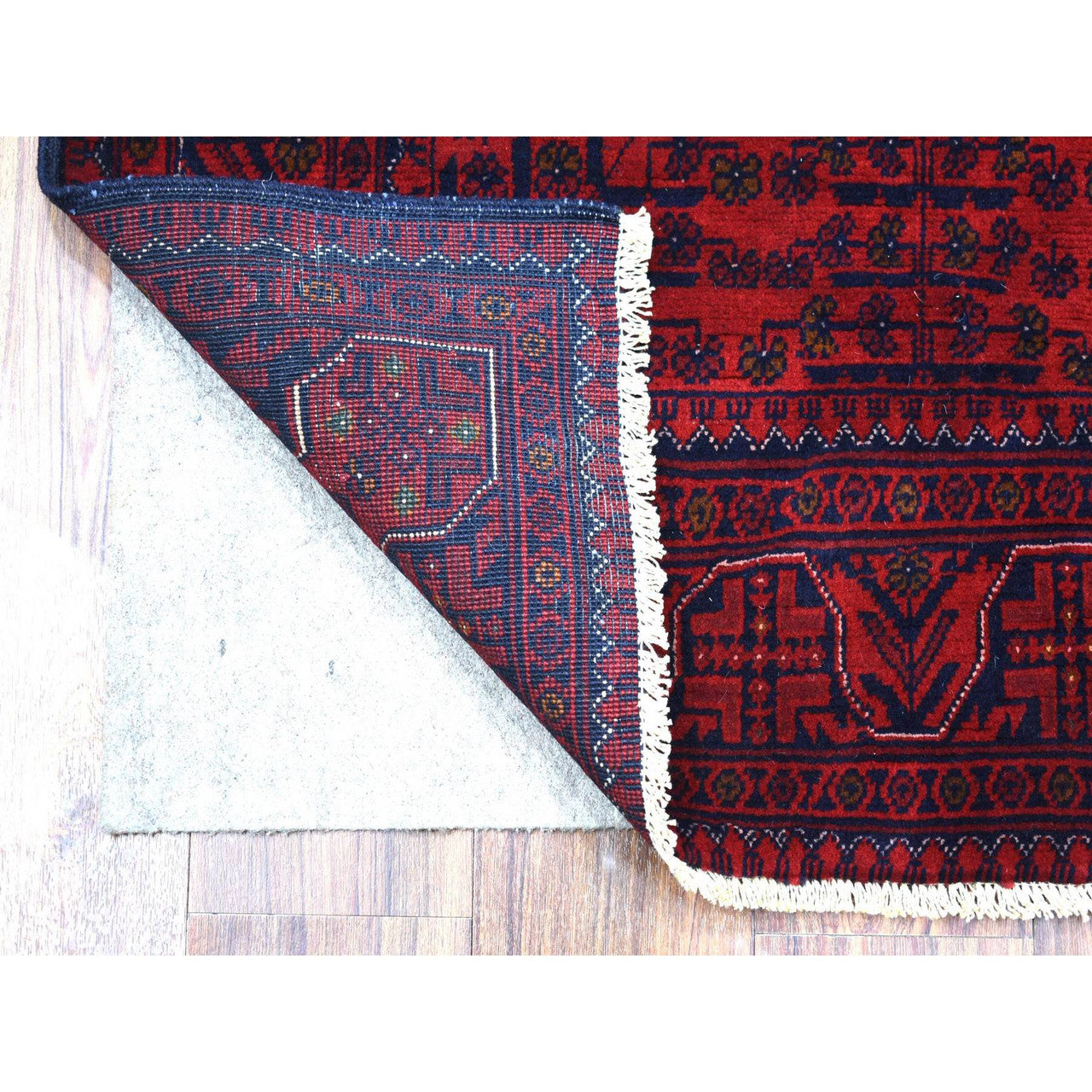 Tribal & Geometric Wool Hand Knotted Rug Red Red 3.2X4.8 -O071807