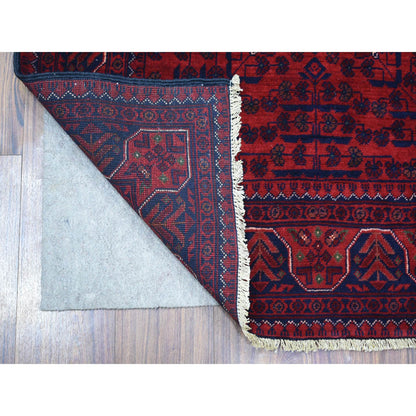 Tribal & Geometric Wool Hand Knotted Rug Red Red 3.3X5.0 -O071808