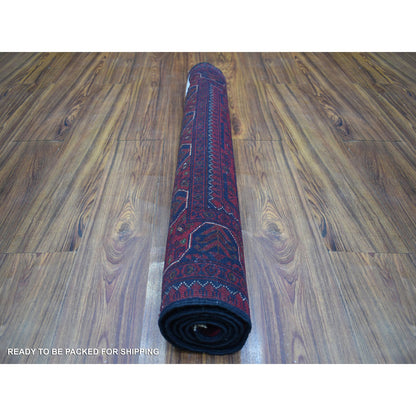 Tribal & Geometric Wool Hand Knotted Rug Red Red 3.3X5.0 -O071808