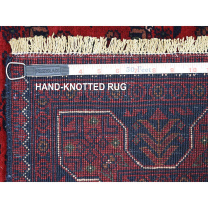 Tribal & Geometric Wool Hand Knotted Rug Red Red 3.5X4.10 -O071810