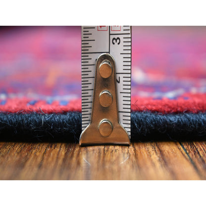 Tribal & Geometric Wool Hand Knotted Rug Red Red 2.8X12.9 -O071811