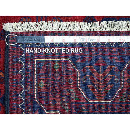 Tribal & Geometric Wool Hand Knotted Rug Red Red 2.8X12.9 -O071811