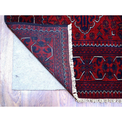 Tribal & Geometric Wool Hand Knotted Rug Red Red 2.9X12.10 -O071812
