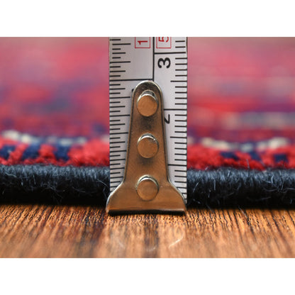 Tribal & Geometric Wool Hand Knotted Rug Red Red 2.9X12.10 -O071812