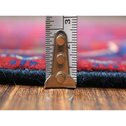 Tribal & Geometric Wool Hand Knotted Rug Red Red 2.8X12.9 -O071815