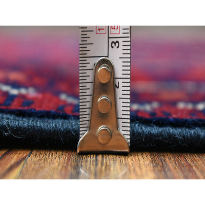 Tribal & Geometric Wool Hand Knotted Rug Red Red 2.8X9.4 -O071818