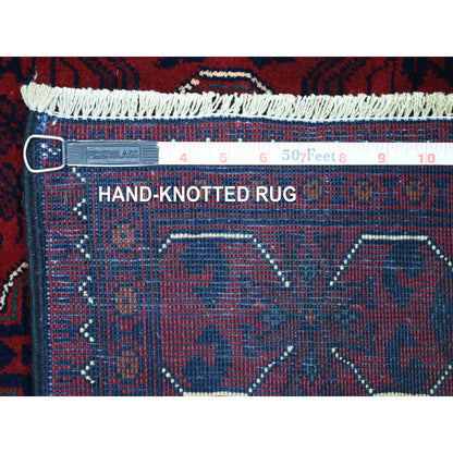 Tribal & Geometric Wool Hand Knotted Rug Red Red 2.8X9.4 -O071818