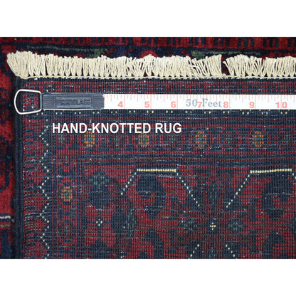 Tribal & Geometric Wool Hand Knotted Rug Red Red 2.6X12.5 -O071819