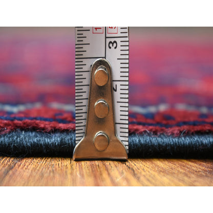 Tribal & Geometric Wool Hand Knotted Rug Red Red 3.0X12.9 -O071820