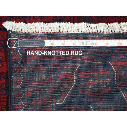 Tribal & Geometric Wool Hand Knotted Rug Red Red 3.0X9.3 -O071821