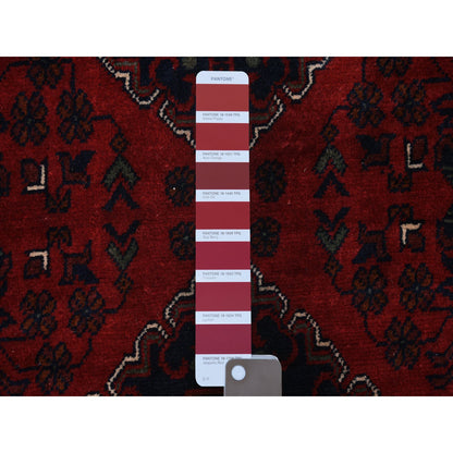 Tribal & Geometric Wool Hand Knotted Rug Red Red 3.0X9.6 -O071822