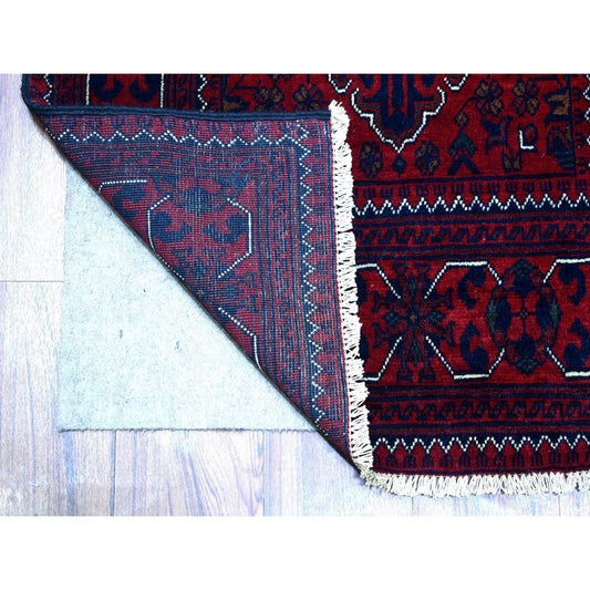 Tribal & Geometric Wool Hand Knotted Rug Red Red 2.7X13.0 -O071823