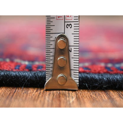 Tribal & Geometric Wool Hand Knotted Rug Red Red 2.7X13.0 -O071823