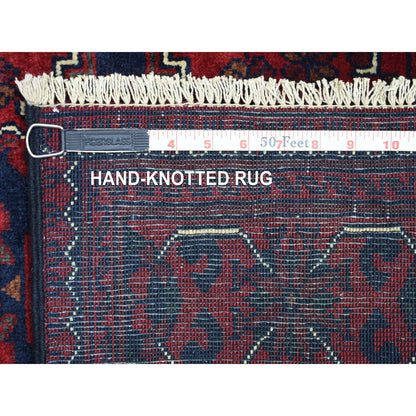 Tribal & Geometric Wool Hand Knotted Rug Red Red 2.7X13.0 -O071823