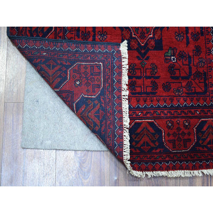 Tribal & Geometric Wool Hand Knotted Rug Red Red 2.7X9.5 -O071824