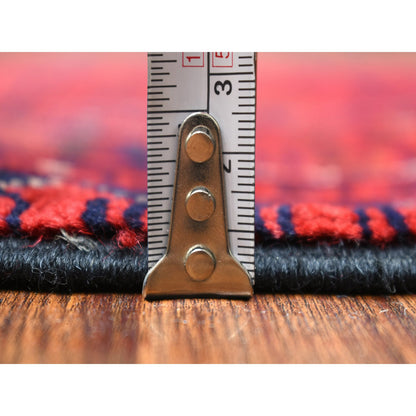 Tribal & Geometric Wool Hand Knotted Rug Red Red 2.7X9.5 -O071824