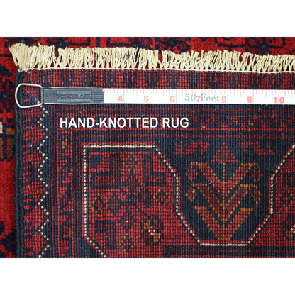Tribal & Geometric Wool Hand Knotted Rug Red Red 2.7X9.5 -O071824