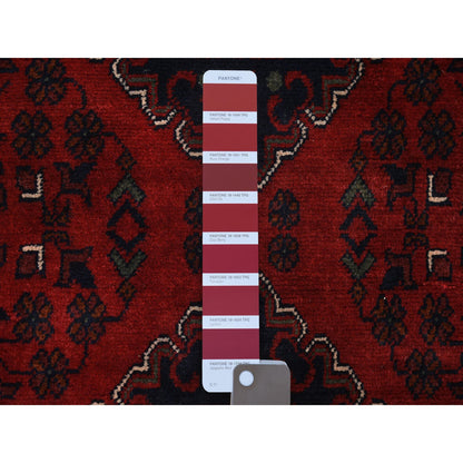Tribal & Geometric Wool Hand Knotted Rug Red Red 3.0X12.8 -O071825