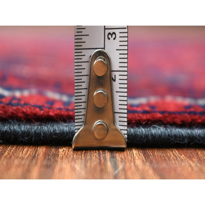 Tribal & Geometric Wool Hand Knotted Rug Red Red 3.0X12.8 -O071825