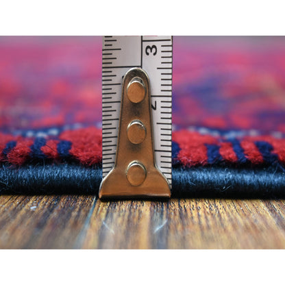 Tribal & Geometric Wool Hand Knotted Rug Red Red 2.6X9.5 -O071826