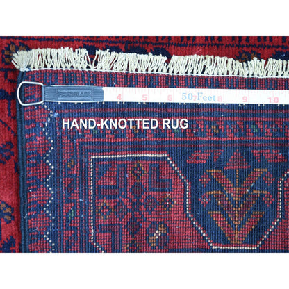 Tribal & Geometric Wool Hand Knotted Rug Red Red 2.6X9.5 -O071826
