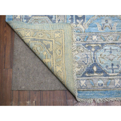 Tribal & Geometric Wool Hand Knotted Rug Blue Navy Blue 8.0X9.6 -O071832