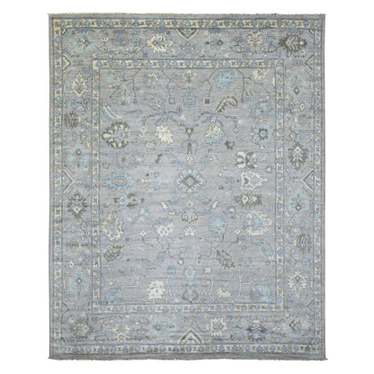 Oushak And Peshawar Wool Hand Knotted Rug Grey Gray 8.1X10.4 -O071839