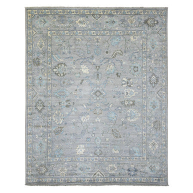 Oushak And Peshawar Wool Hand Knotted Rug Grey Gray 8.1X10.4 -O071839