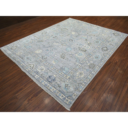 Oushak And Peshawar Wool Hand Knotted Rug Grey Gray 8.1X10.4 -O071839