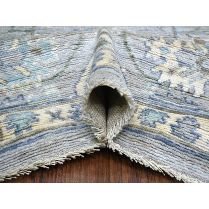 Oushak And Peshawar Wool Hand Knotted Rug Grey Gray 8.1X10.4 -O071839