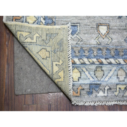 Tribal & Geometric Wool Hand Knotted Rug Grey Light Gray 8.0X9.10 -O071865