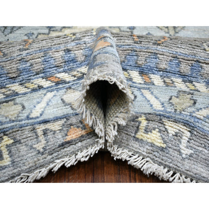 Tribal & Geometric Wool Hand Knotted Rug Grey Light Gray 8.0X9.10 -O071865
