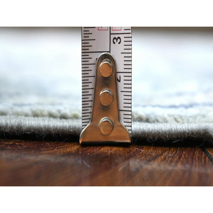 Oushak And Peshawar Wool Hand Knotted Rug Grey Gray 2.7X9.5 -O071885