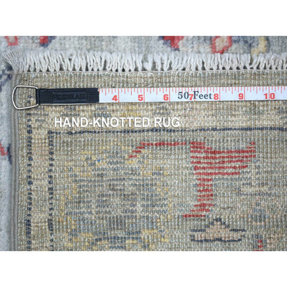 Oushak And Peshawar Wool Hand Knotted Rug Grey Gray 2.7X9.5 -O071885