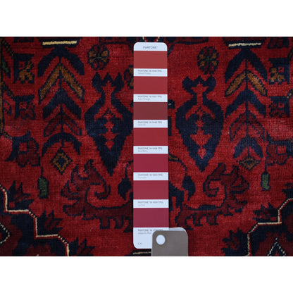 Tribal & Geometric Wool Hand Knotted Rug Red Red 3.2X5.0 -O071899