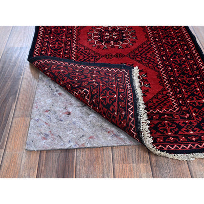 Tribal & Geometric Wool Hand Knotted Rug Red 2.2x3.10 -O0718